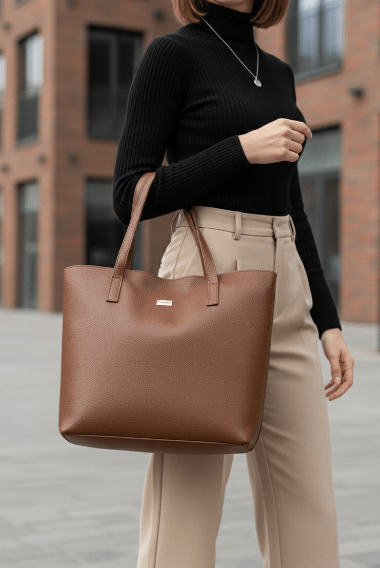 Bolsa Mônaco em Couro Marrom