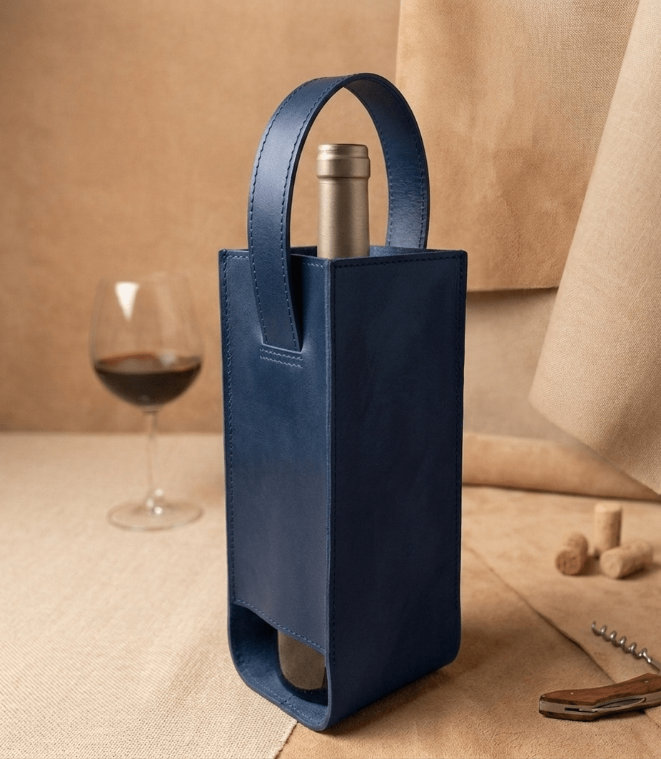 Porta Vinho em Couro Legitimo
