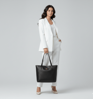 Bolsa Mônaco em Couro Preta