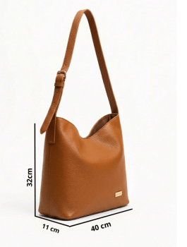 Bolsa Ibiza em Couro Caramelo