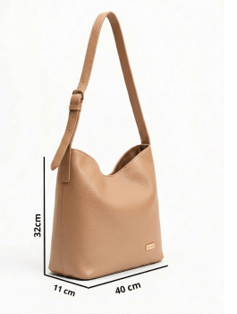 Bolsa Ibiza em Couro Nude