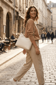 Bolsa Ibiza em Couro Off White Bolsa Ibiza em Couro Off White