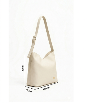 Bolsa Ibiza em Couro Off White