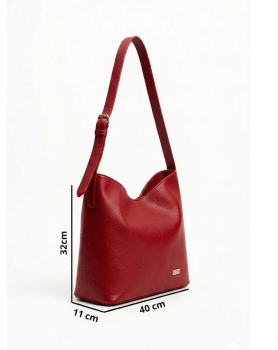 Bolsa Ibiza em Couro Vermelha