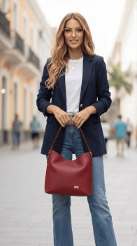 Bolsa Ibiza em Couro Vermelha