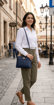 Bolsa Lateral Feminina Em Couro Legítimo