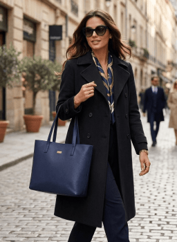 Bolsa Mônaco em Couro Azul Marinho Bolsa Mônaco em Couro Azul Marinho