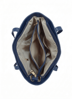 Bolsa Mônaco em Couro Azul Marinho