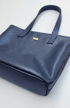 Bolsa Mônaco em Couro Azul Marinho