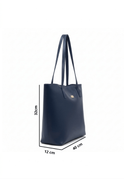 Bolsa Mônaco em Couro Azul Marinho