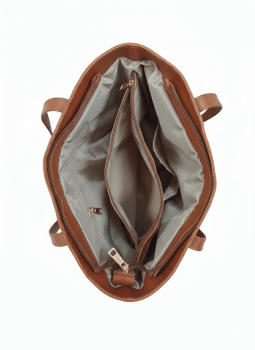 Bolsa Mônaco em Couro Marrom