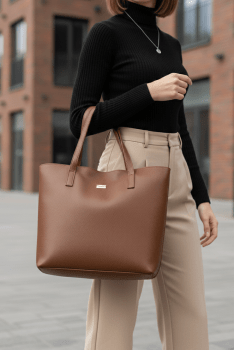 Bolsa Mônaco em Couro Marrom