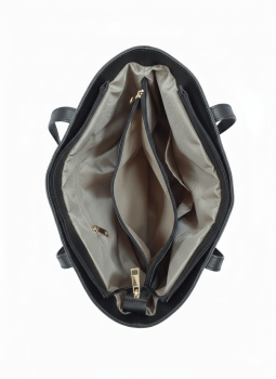 Bolsa Mônaco em Couro Preta