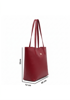 Bolsa Mônaco em Couro Vermelha