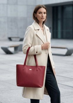 Bolsa Mônaco em Couro Vermelha