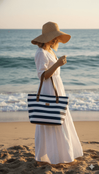 Bolsa Sacola Listra Azul