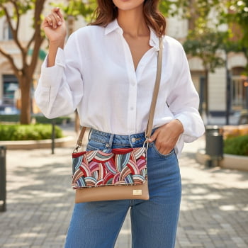 Bolsa Transversal Clutch Creme Milão Bolsa Transversal Clutch Creme Milão