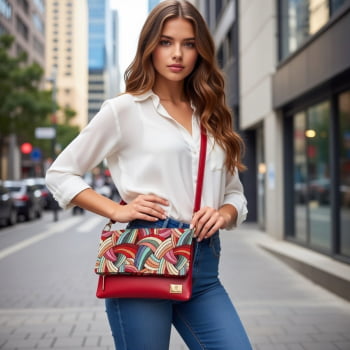 Bolsa Transversal Clutch Vermelha Milão