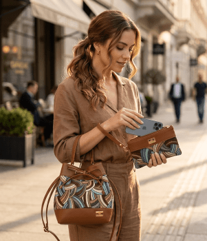 Kit Bolsa Saco 2 Peças Cacau Nuance 