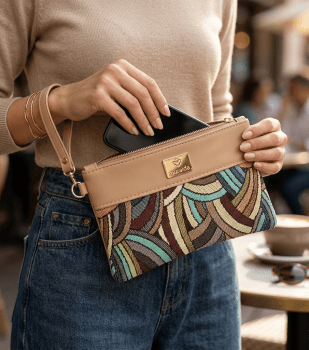 Kit Bolsa Saco 2 Peças Creme Nuance 