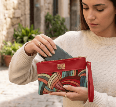 Kit Bolsa Saco 2 Peças Vermelha Milão