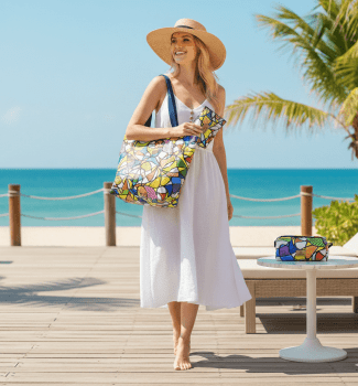 Kit Bolsa Sacola 3 Peças Romero Brito 