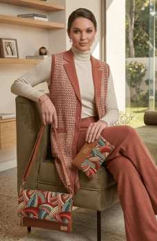 Kit Bolsa Transversal Clutch 2 Peças Cacau Milão