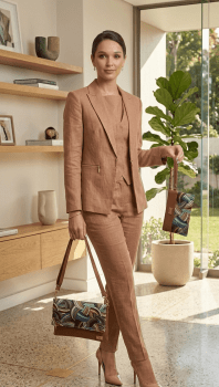 Kit Bolsa Transversal Clutch 2 Peças Cacau Nuance