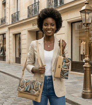 Kit Bolsa Transversal Clutch 2 Peças Creme Nuance