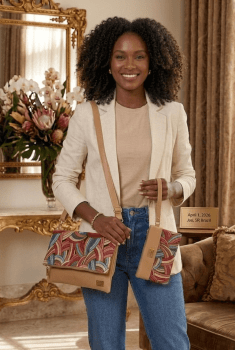 Kit Bolsa Trasnversal Clutch 2 Peças Creme Milão 