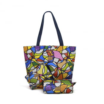 Kit Bolsa Sacola 3 Peças Romero Brito 