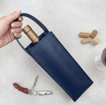 Porta Vinho em Couro Legitimo